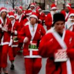 La tradicional carrera de Navidad de Burlington, en Nueva Jersey.